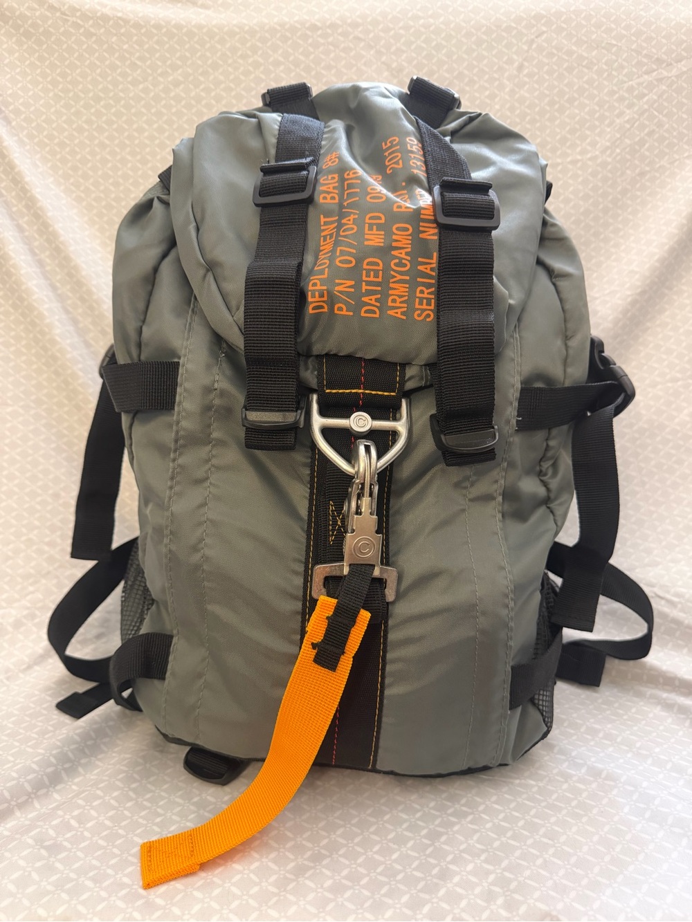Teen/Adolescent Tactical Gray Backpack with Orange Accent